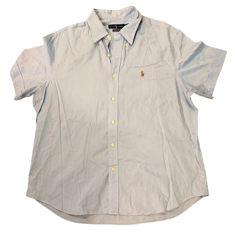 Ralph Lauren Chambray Oxford Shirt Mens XL Light Blue